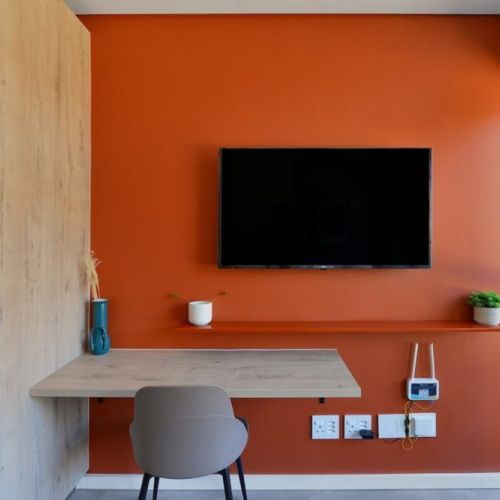 Desk and a SMART TV